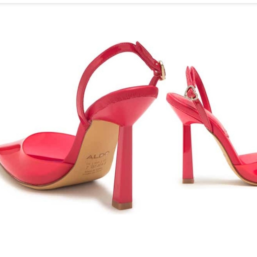 Aldo Red Heels with Sleek Slingback and Pointed Toe